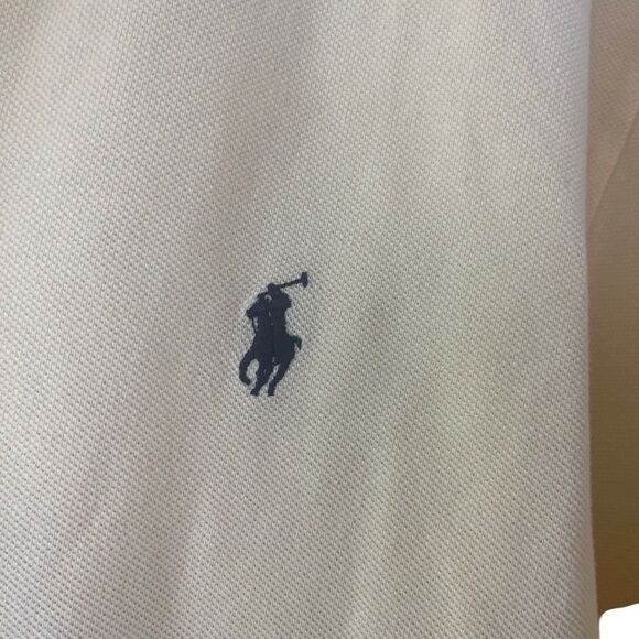 Vintage Polo Golf Ralph Lauren Short Sleeve Polo Shirt Yellow w/ Navy Blue Pony - Picture 5 of 6